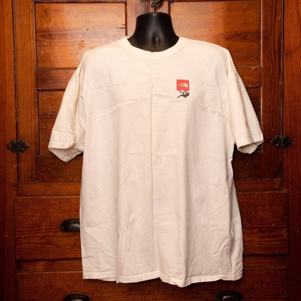 The North Face men's XL white and red tee